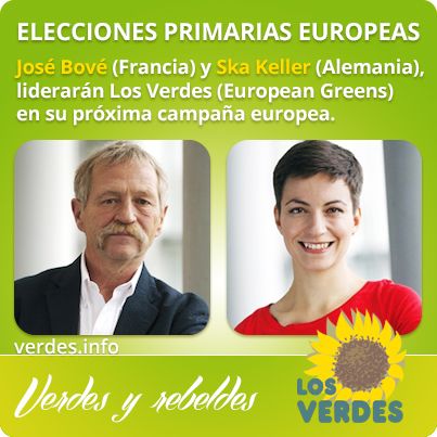 Ska Kelller y José Bové serán los candidatos de Los Verdes a la presidencia europea al ganar las primarias del Partido Verde Europeo (European Greens)
