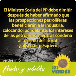 Los Verdes exigen a Rajoy desautorizar las prospecciones petrolíferas en el Golfo de Valencia
